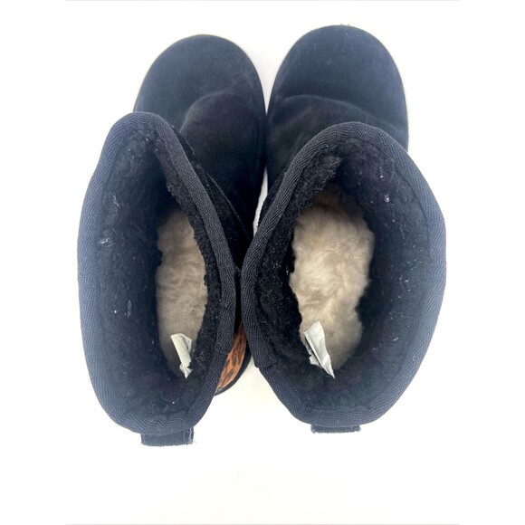 UGG Kookaburra Koola Sz 7 Short Pull On Winter Boot Black Brown Ankle Bootie - Picture 5 of 12